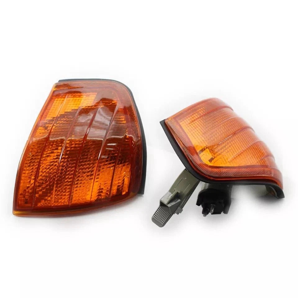 Pair Amber Front Corner Parking Signal Lights for Mercedes C-Class W202 (1994–2000)