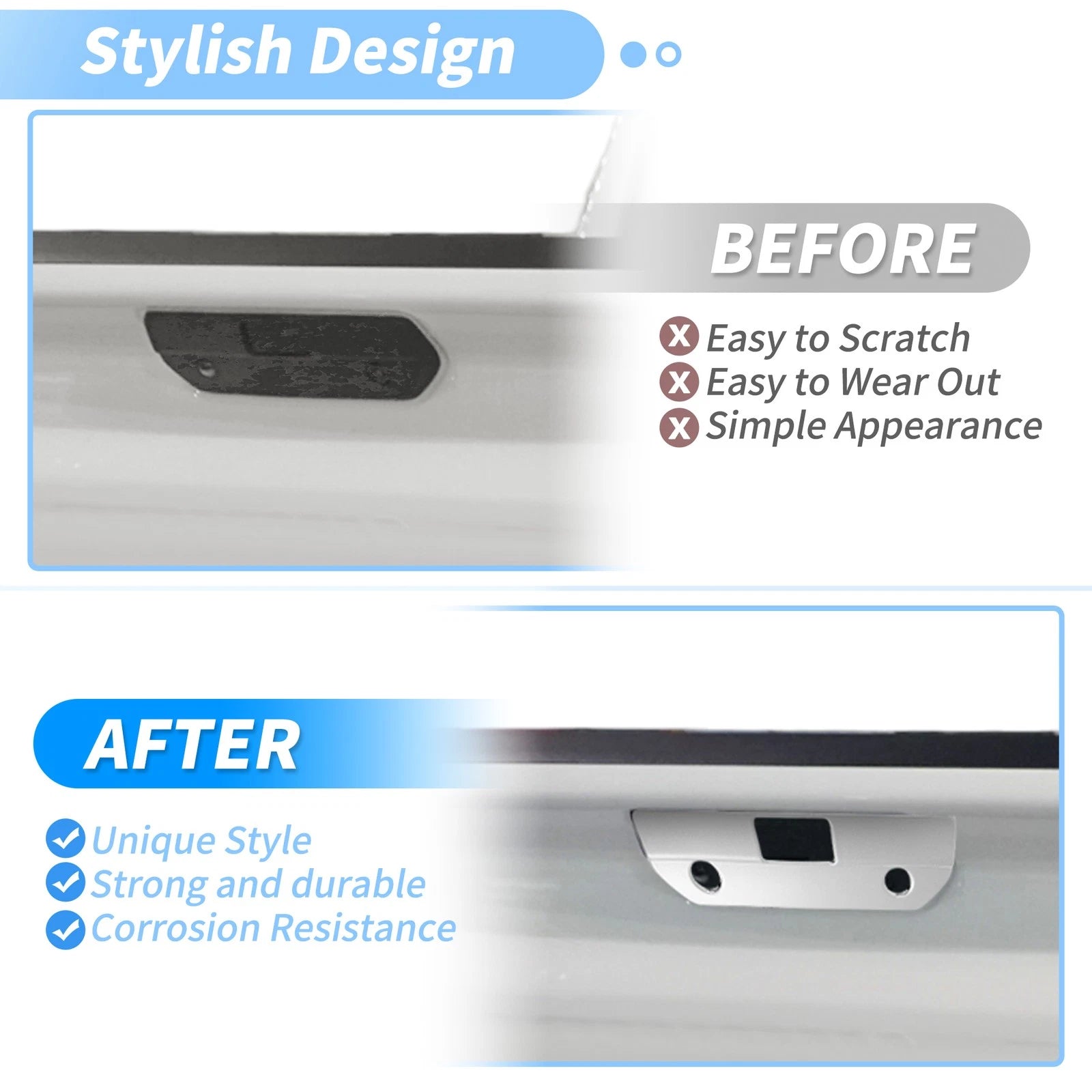 Tailgate Handle Cover Replacement for Chevrolet Silverado 1500 GMC Sierra (2019–2024)