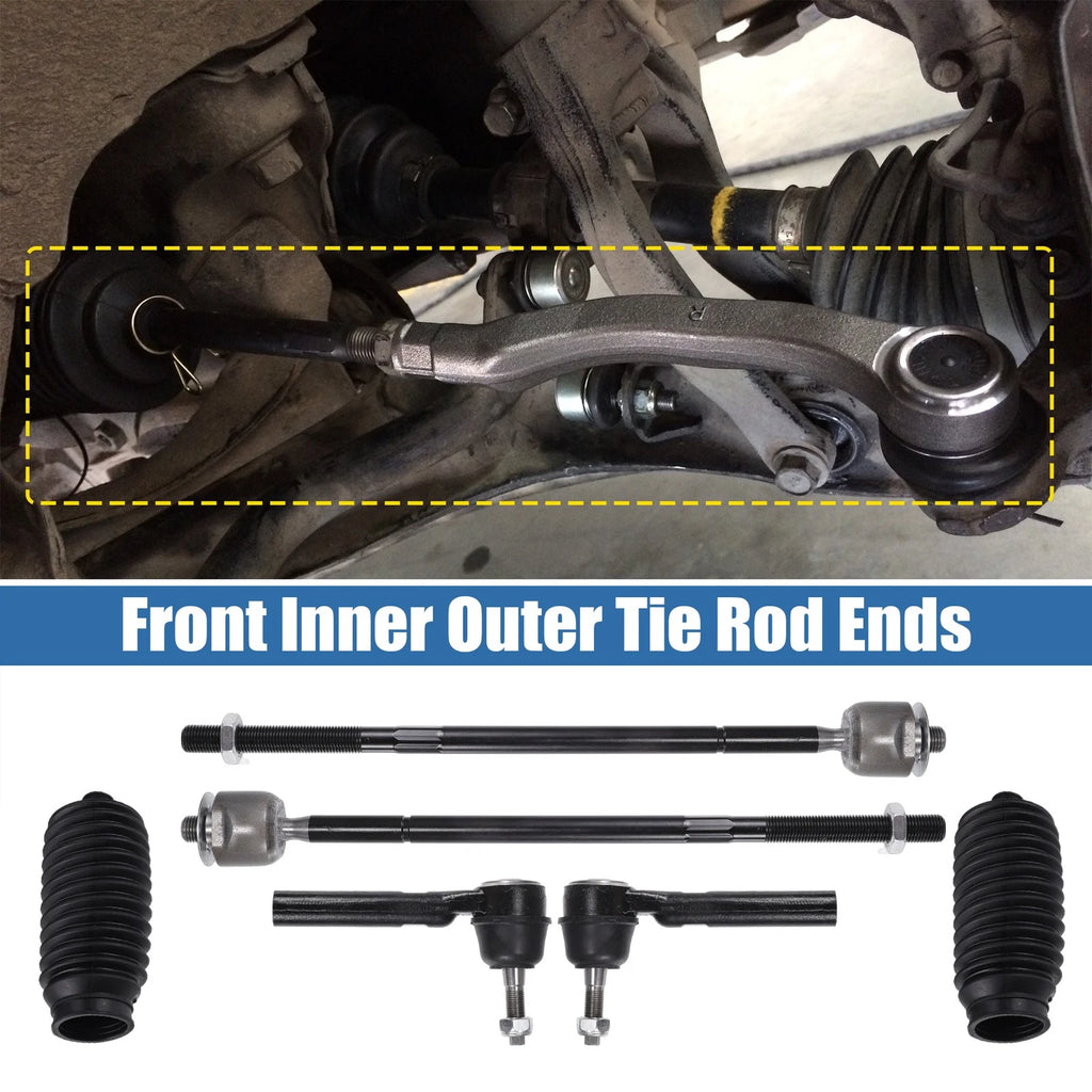 6PCS Front Inner Outer Tie Rod End Links for Dodge Grand Caravan (2008–2020)