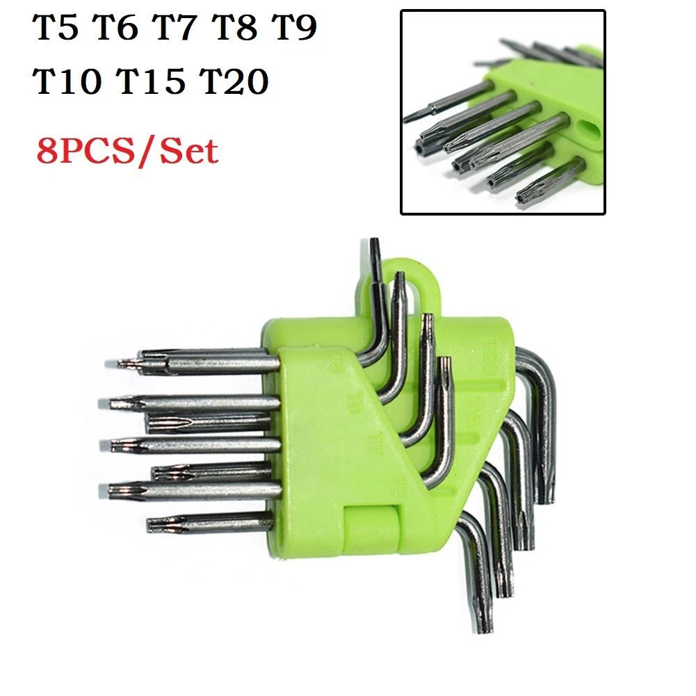 Set of 8 T-Handle Torx Screwdriver Wrenches 60x60mm