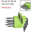 Set of 8 T-Handle Torx Screwdriver Wrenches 60x60mm
