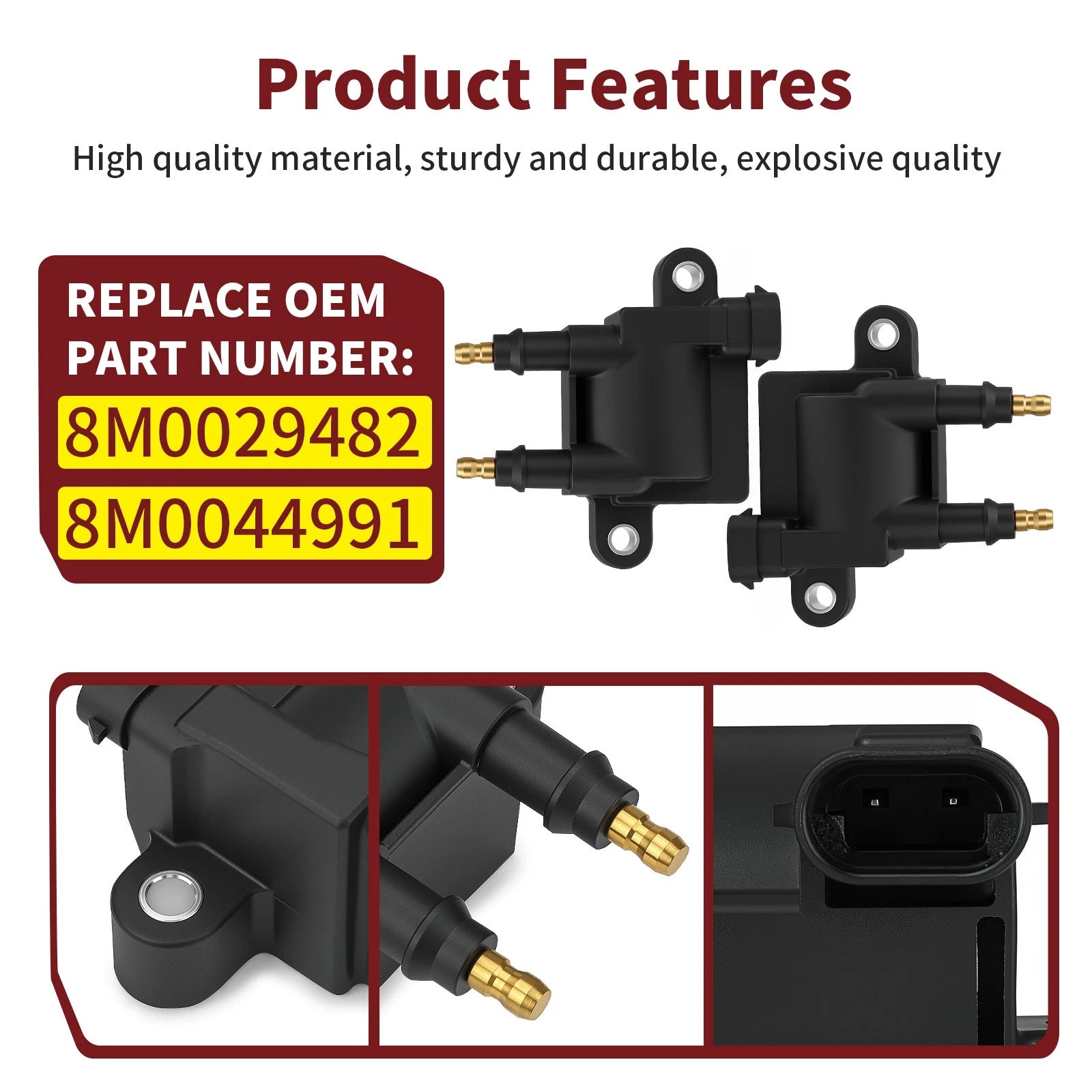 2 Ignition Coils for Mercury Outboard 225HP 250HP 300HP 360HP (N/A) 8M0029482 8M0044991