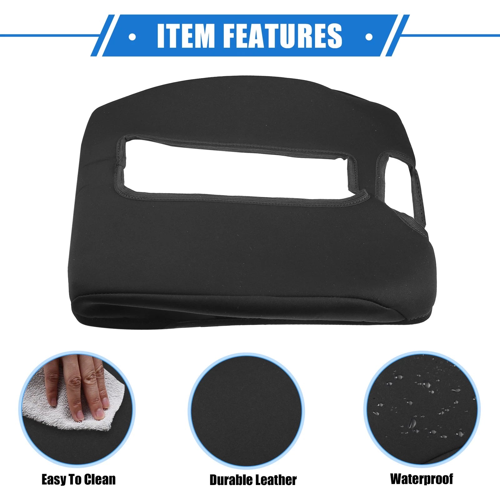 Armrest Protector Cover Pad for GMC Sierra (2014–2017) Black