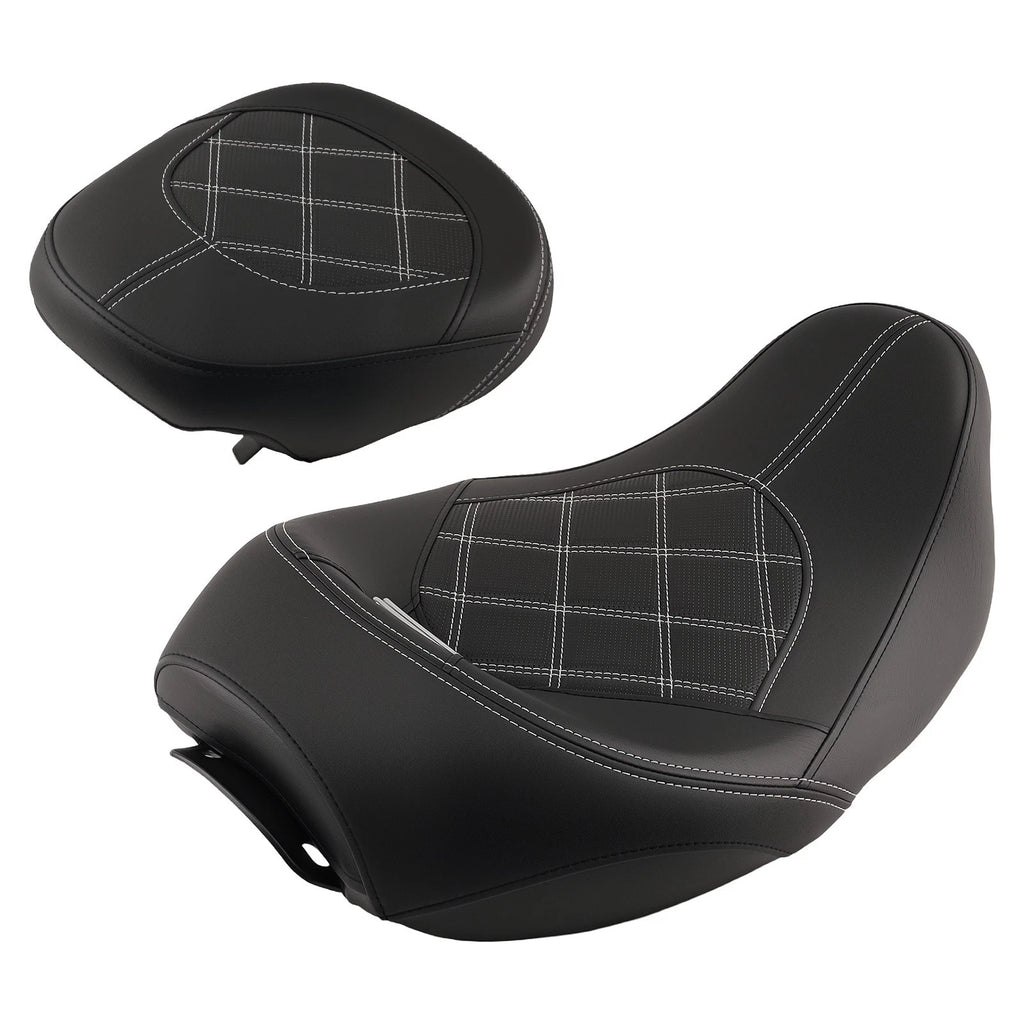 Black PU Leather Seat Set for Harley Touring (2009–2023)
