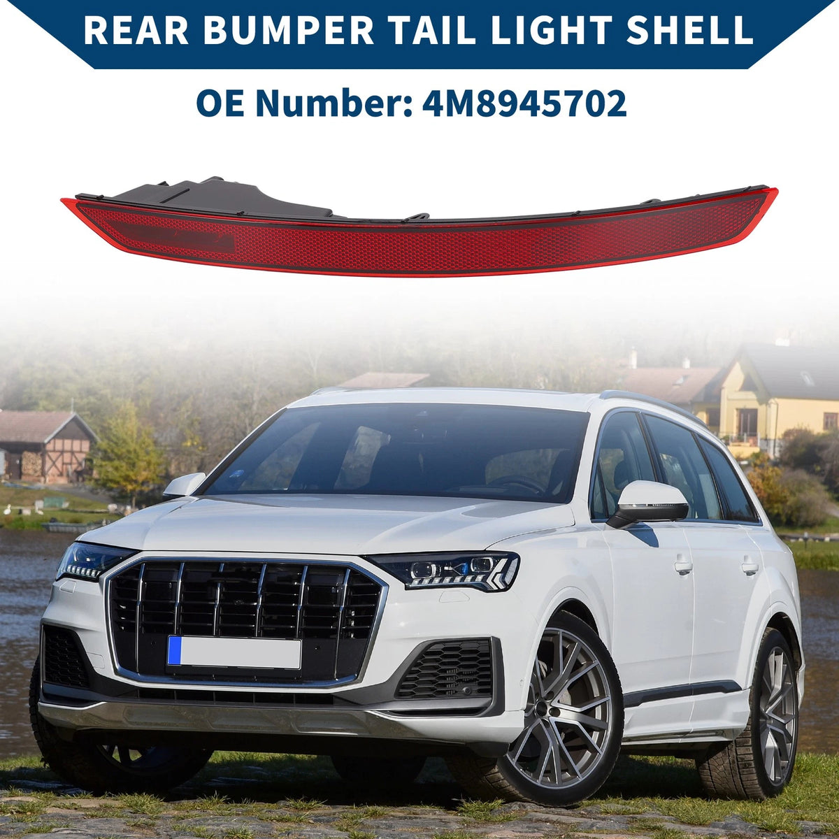 1pc Rear Right Tail Light Shell Replacement for Audi Q8 (2019–2022)