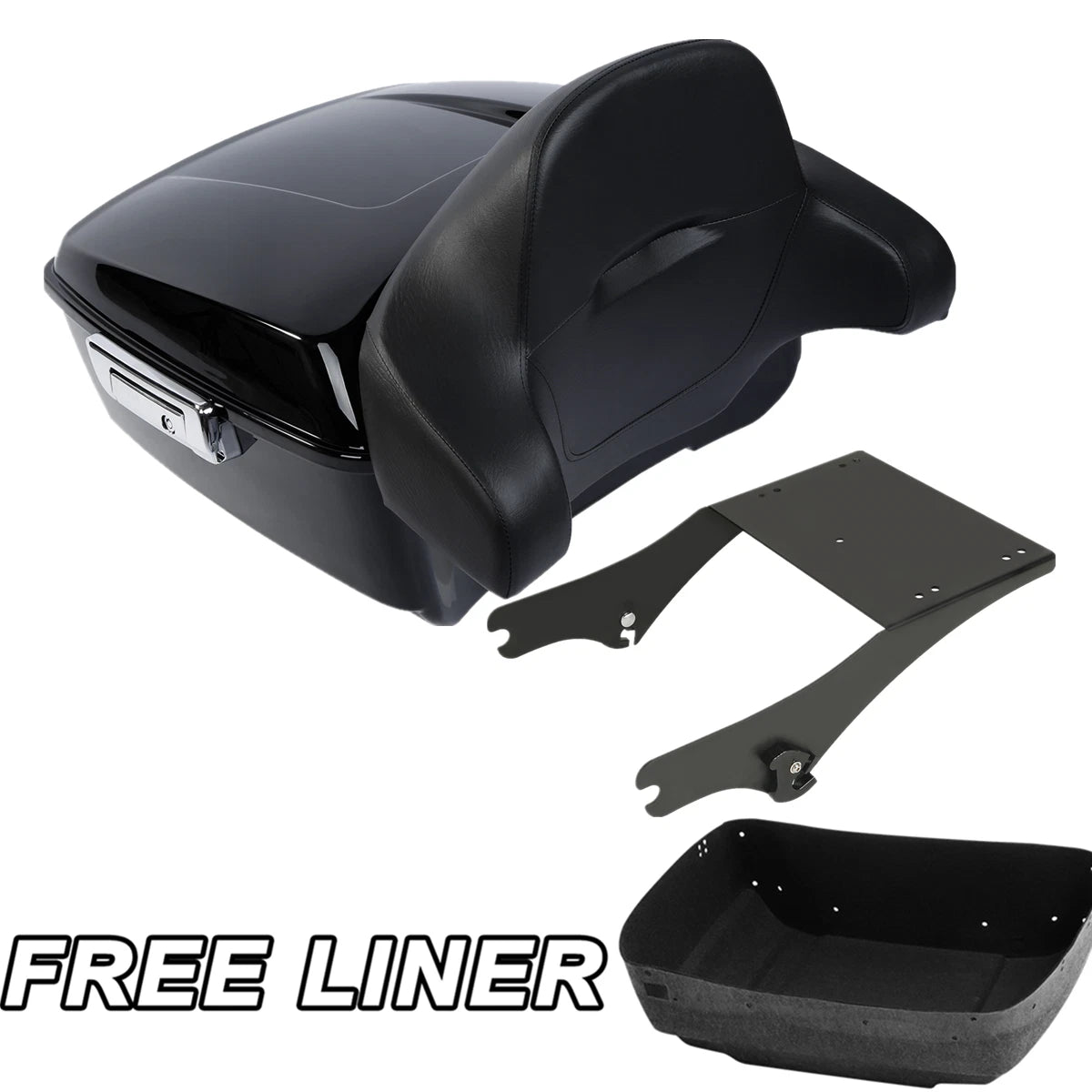 Trunk Mount Backrest Pad for Harley Touring Models (1997–2008) Black