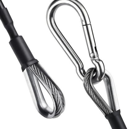2X Pull Down Gym Cable Extension with 2X Carabiners