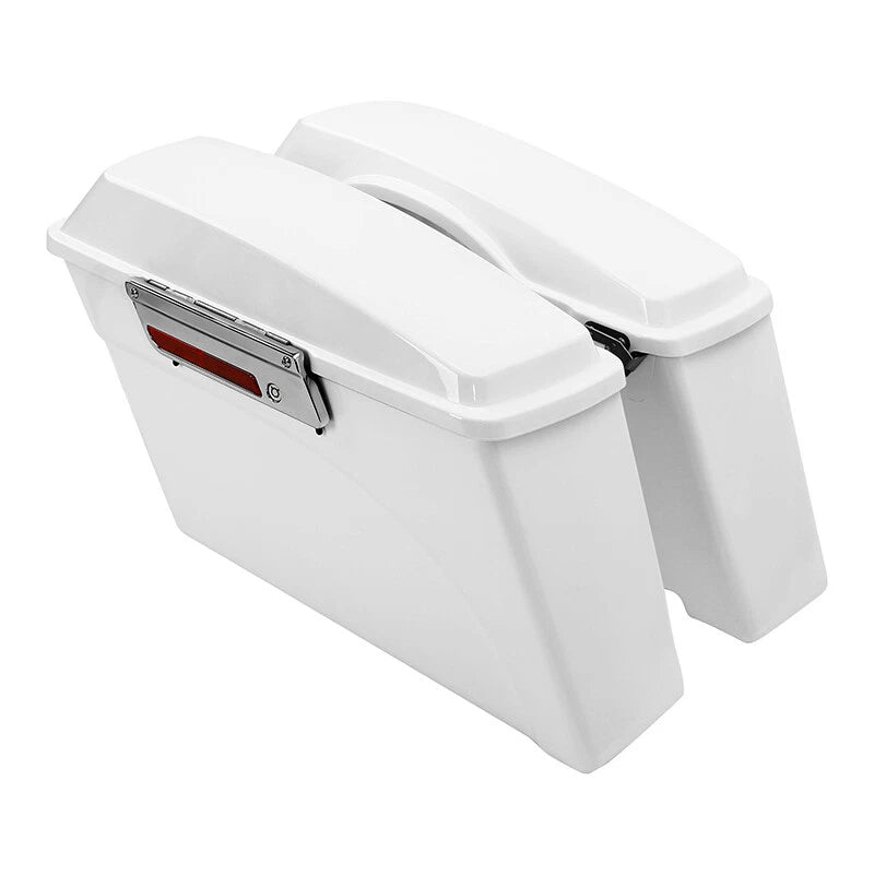 White Hard Saddlebags & Conversion Bracket for Harley Softail Heritage (1986–2017)