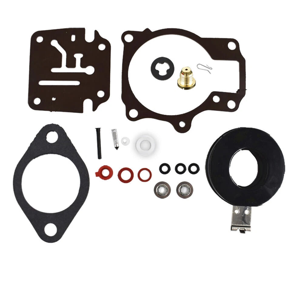 Carburetor Rebuild Kit w/ Float for Johnson Evinrude 65 70 75 HP (Year Range)