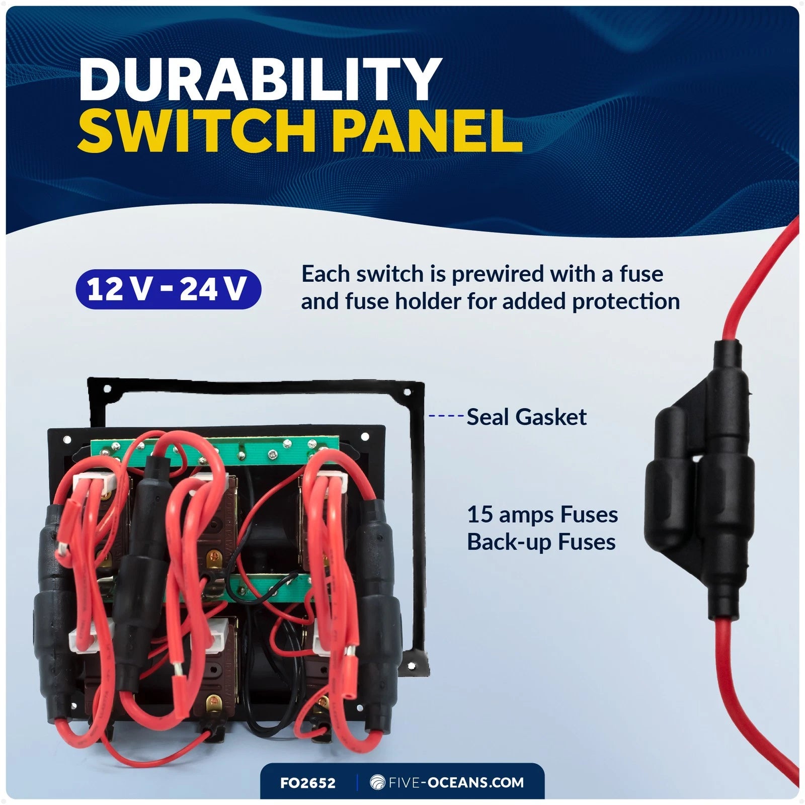 6 Gang Toggle Switch Panel for Marine Applications (FO2652)