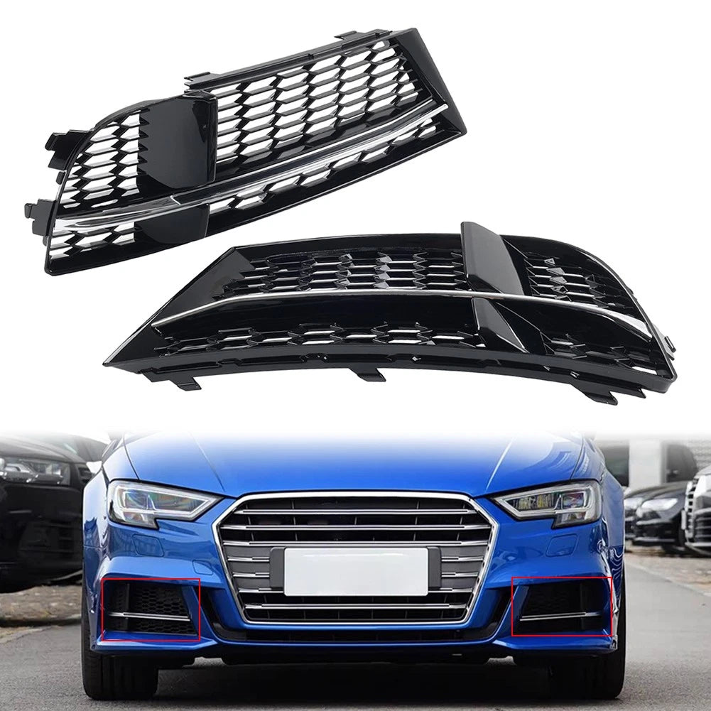 Fog Light Cover Honeycomb Mesh Grille for Audi A3 (2016–2020)