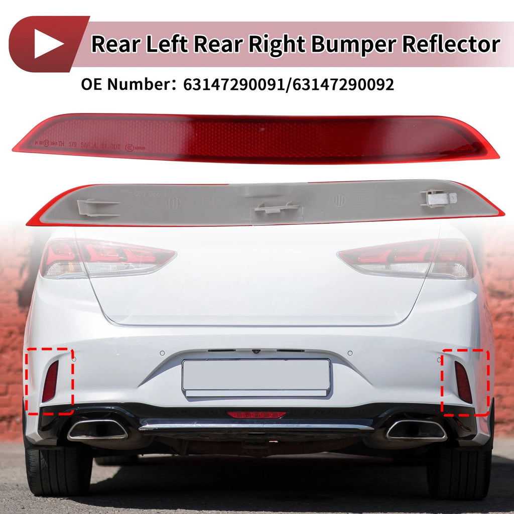 Rear Bumper Reflectors Pair Left Right for BMW X5 (2000–2006)