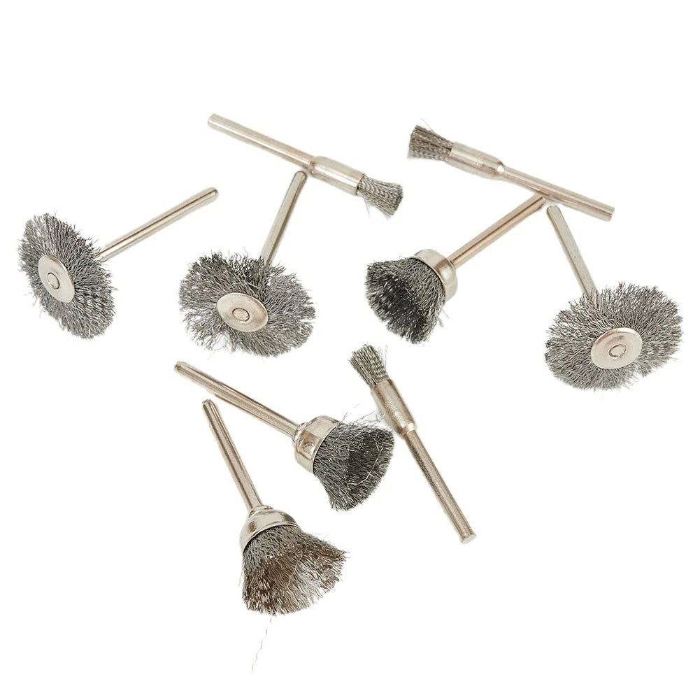 9pcs Rotary Steel Wire Brush Set for Rust Removal