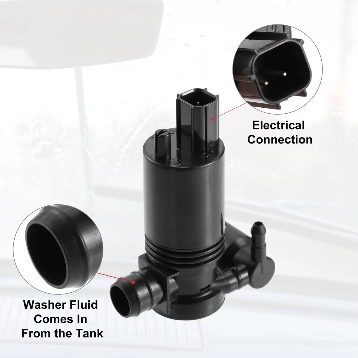 Windshield Washer Pump for Ford Fiesta MK6 (2002–2010) 1014003