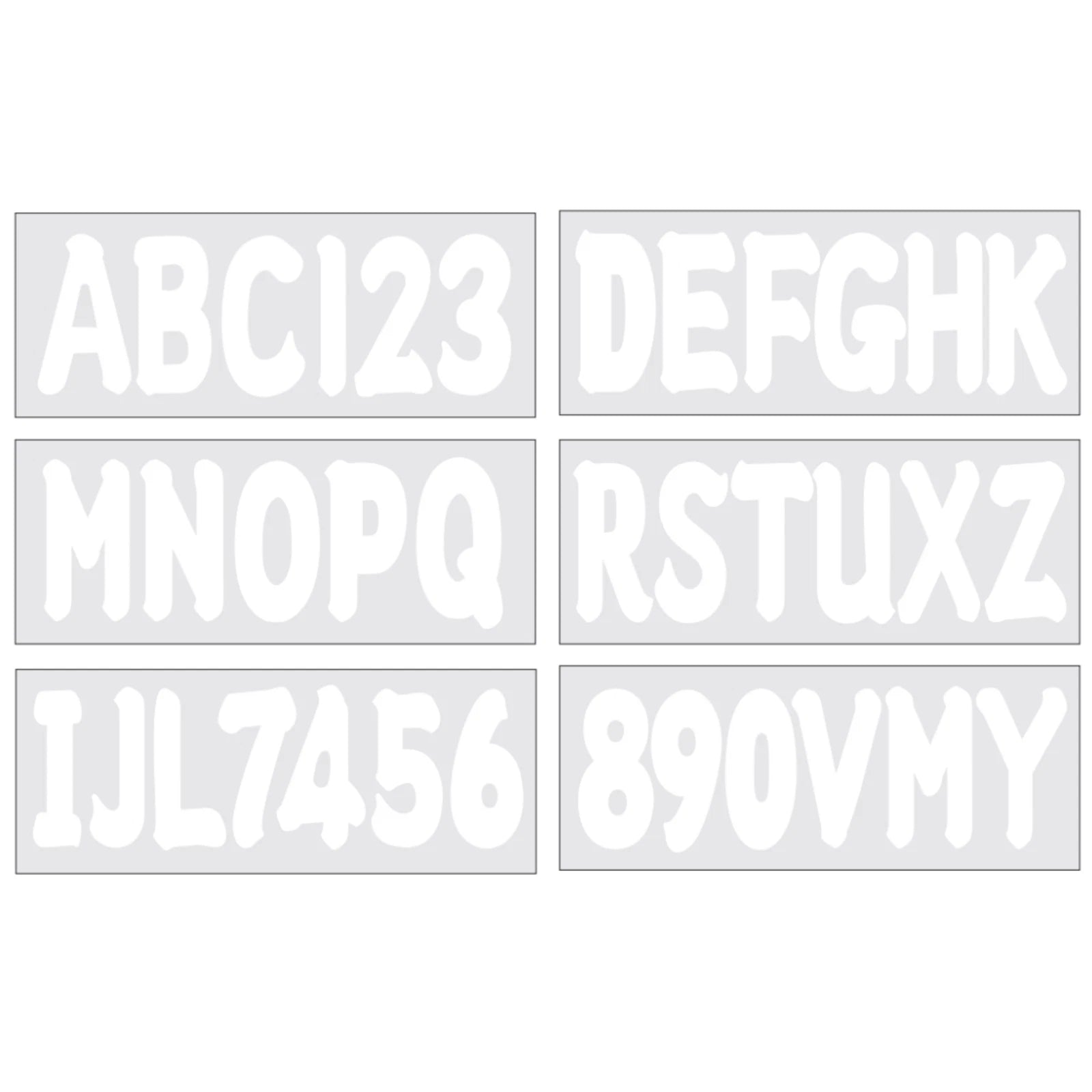 Set of 4 White Decal Letters & Numbers for Boat Registration (A-Z, 0-9)