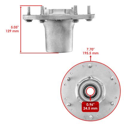 Deck Spindle Shaft with Pulley Replacement for Exmark Lazer Z (2004–2010)