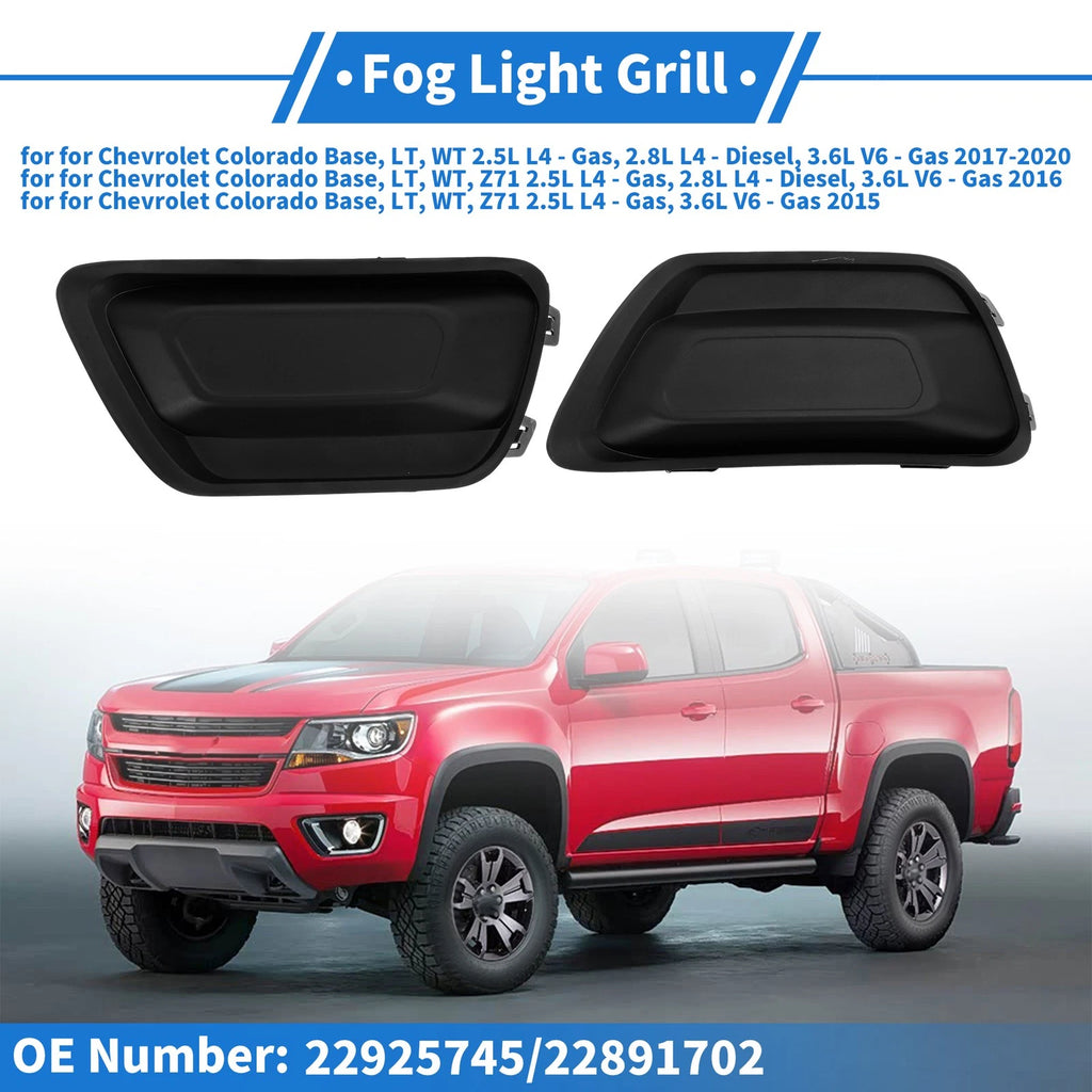 Front Left Right Fog Light Grill Replacement for Chevrolet Colorado (2017–2020)