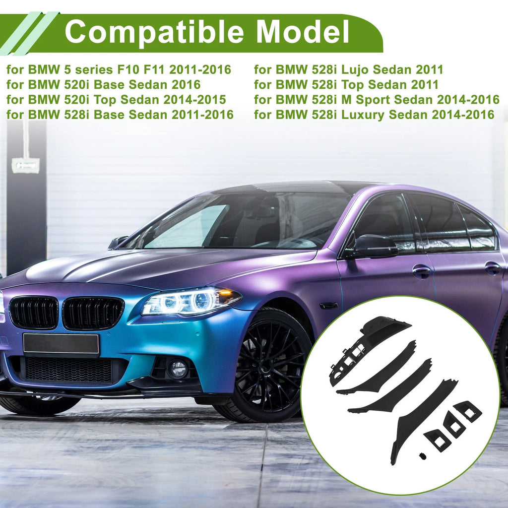 Door Panel Handle Pull Trim Cover Replacement for BMW 5 Series (2011–2016)