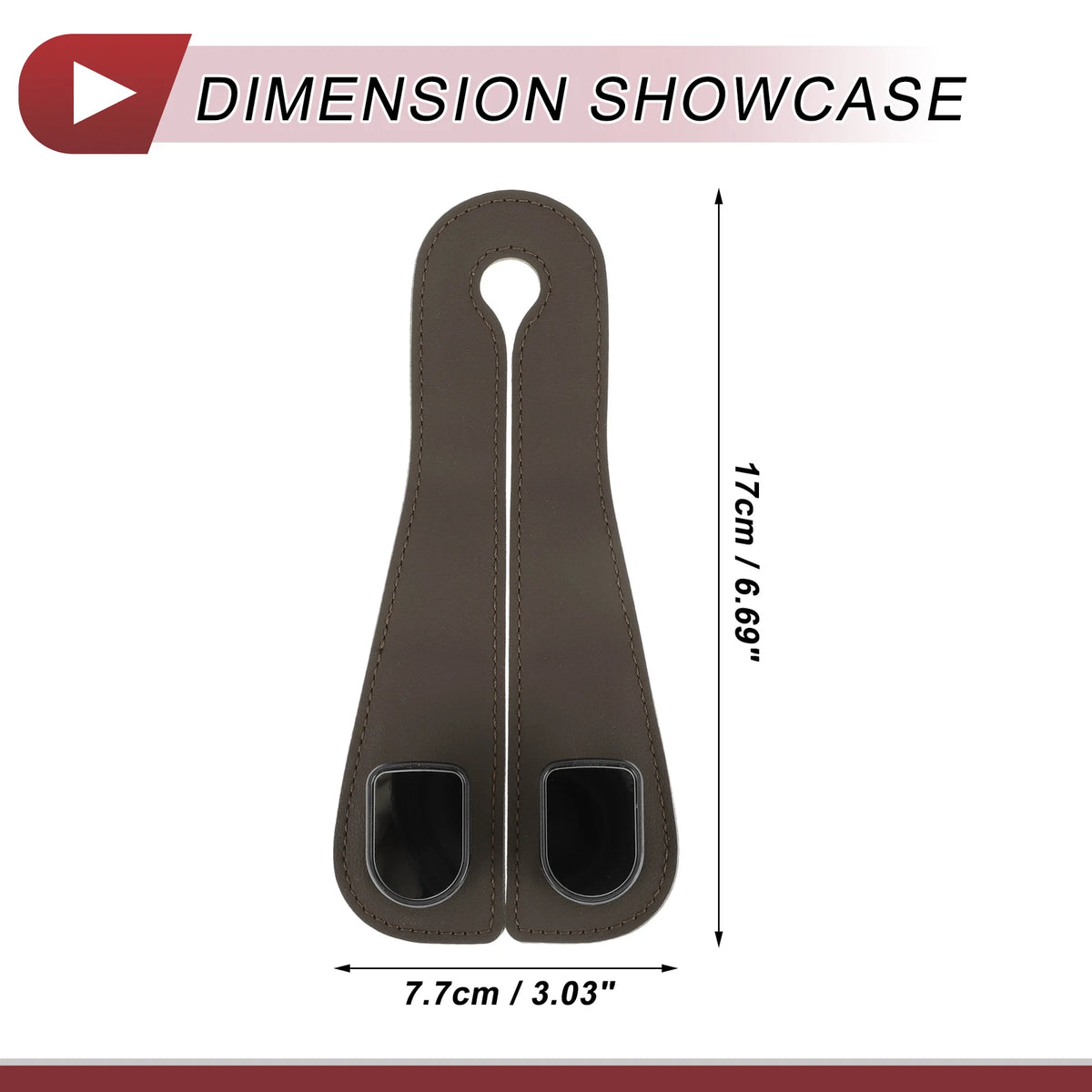 Universal Car Seat Headrest Hook for Purses and Bags (Deep Brown)