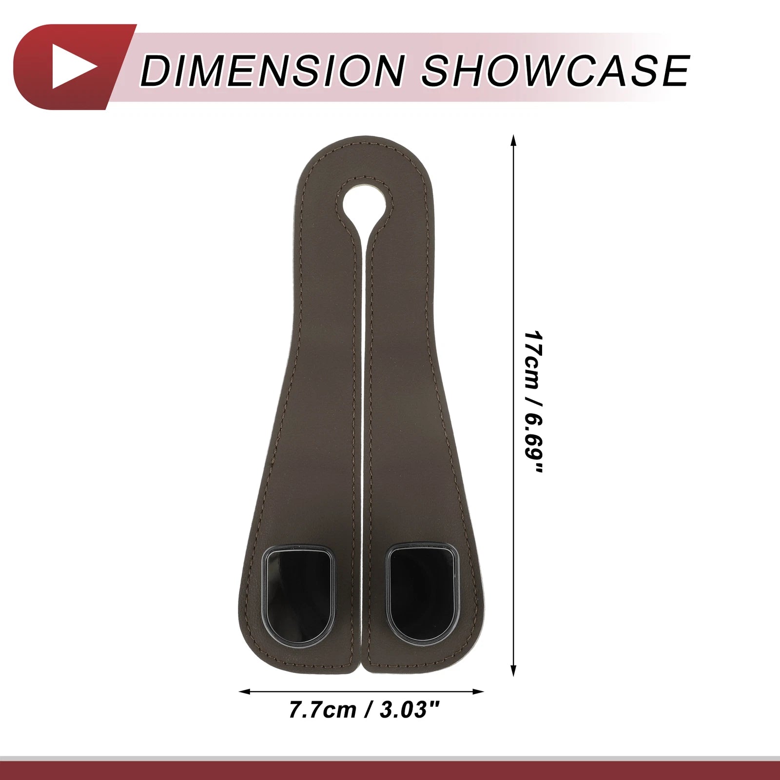 Universal Car Seat Headrest Hook for Purses and Bags (Deep Brown)
