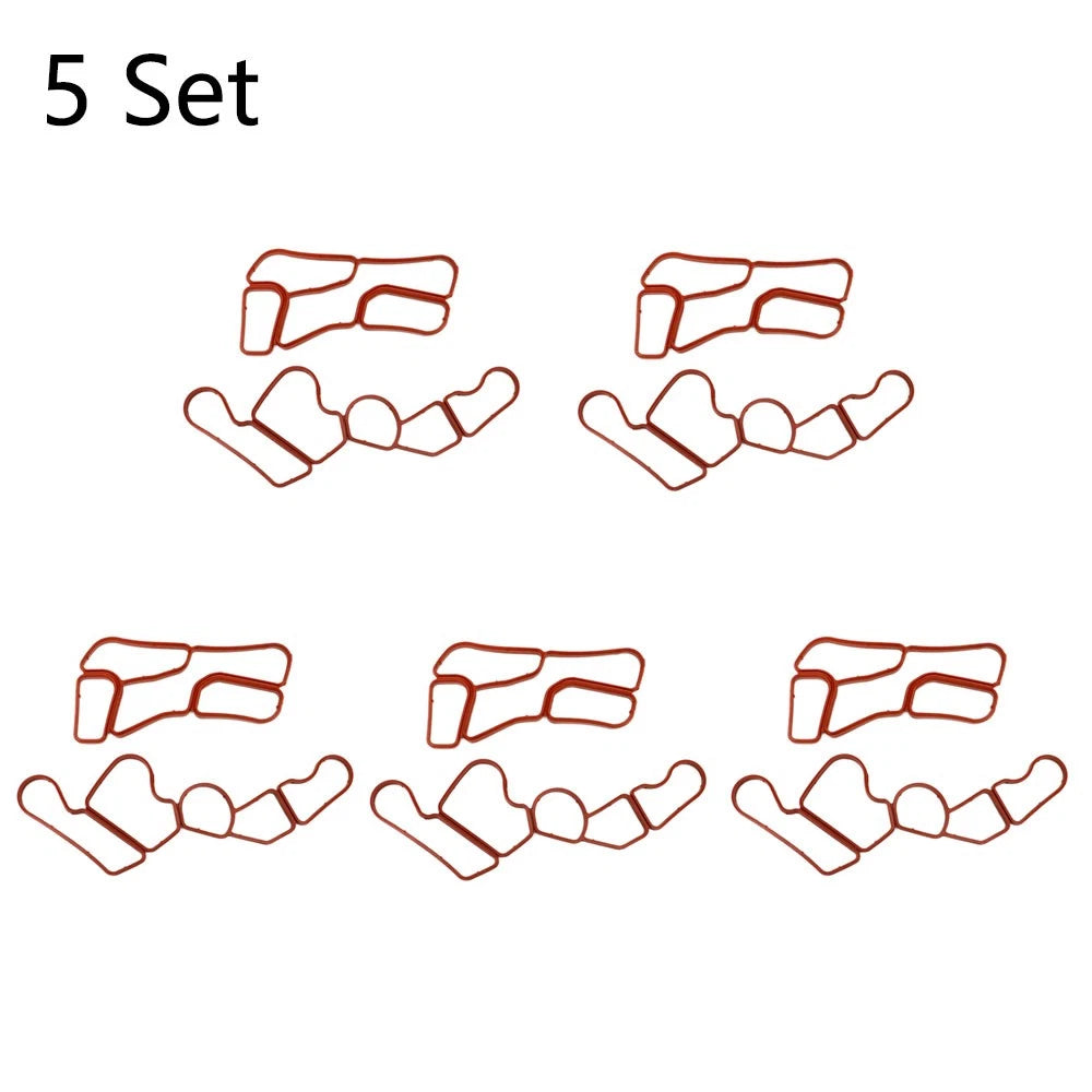 Set of 5 Engine Oil Filter Housing & Oil Cooler Gasket Kit for Mercedes C300 (2008–2015)
