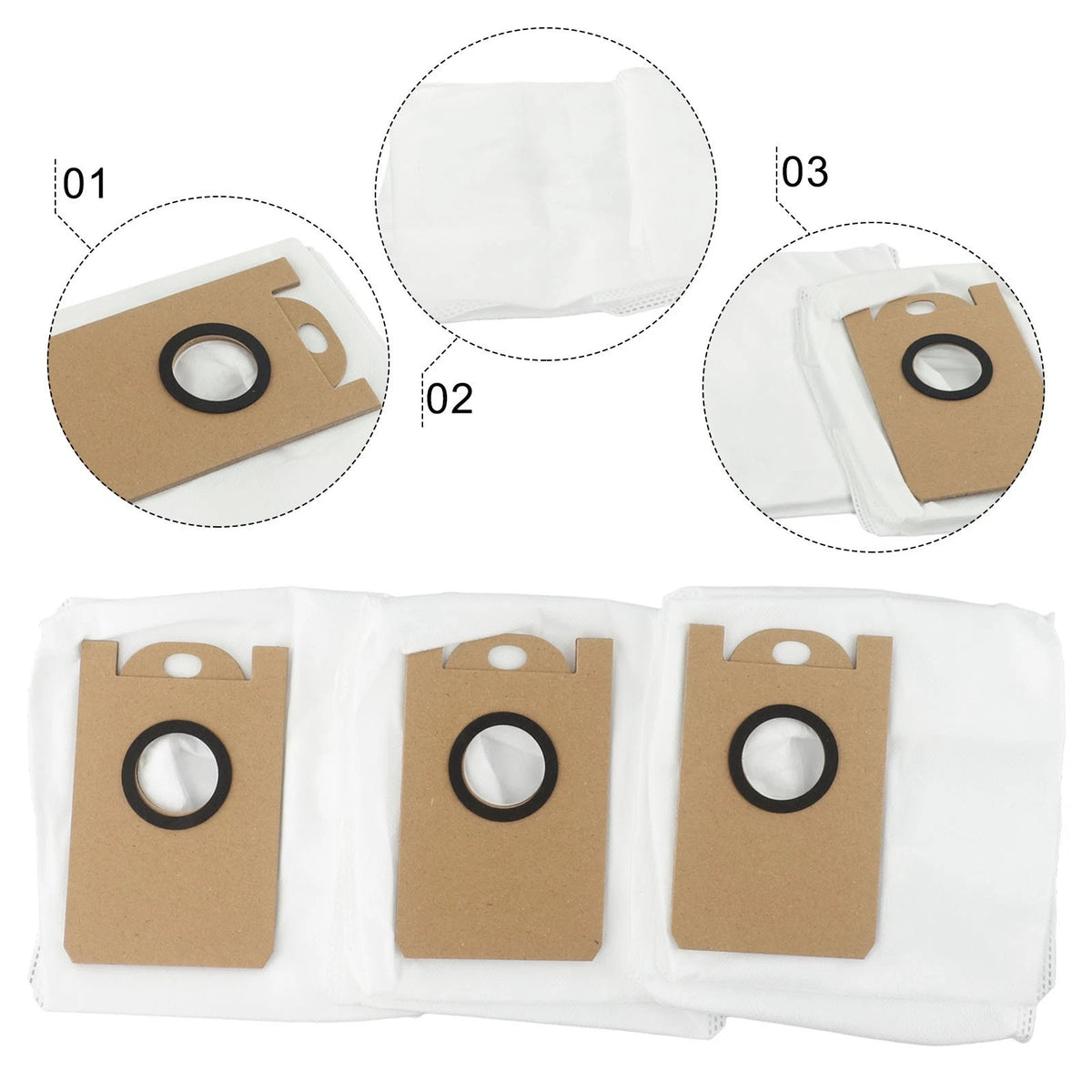 Self Empty Robot Vacuum Dust Bag Replacement for