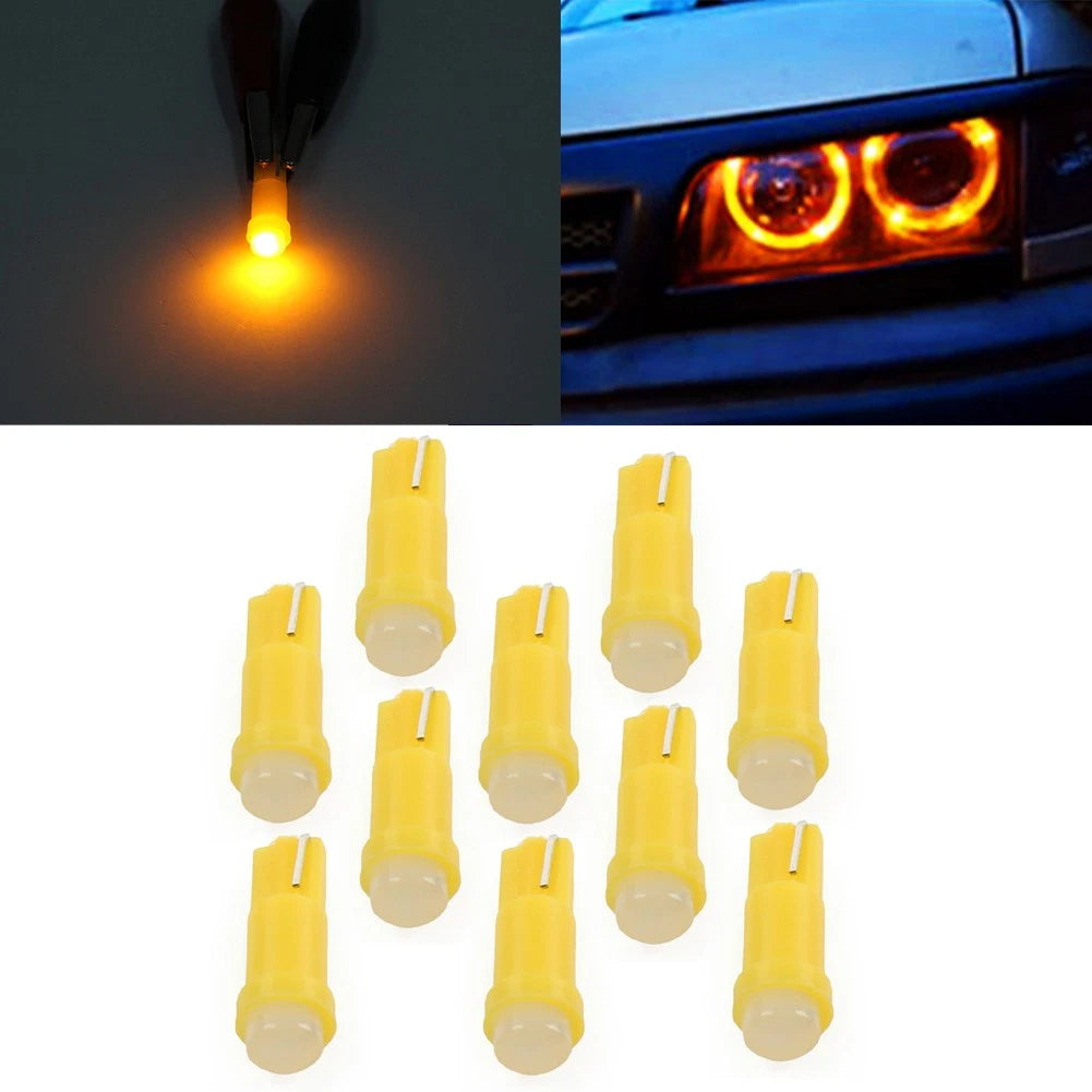 T5 LED Yellow Light Indicator Bulb for Car Dashboard Gauge (1 SMD)