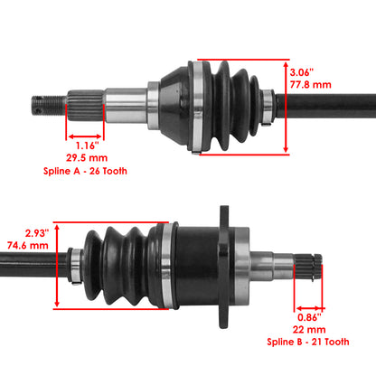 Front Left Right CV Joint Axle Set for Can-Am Outlander 800R 4X4 EFI (2009–2012)