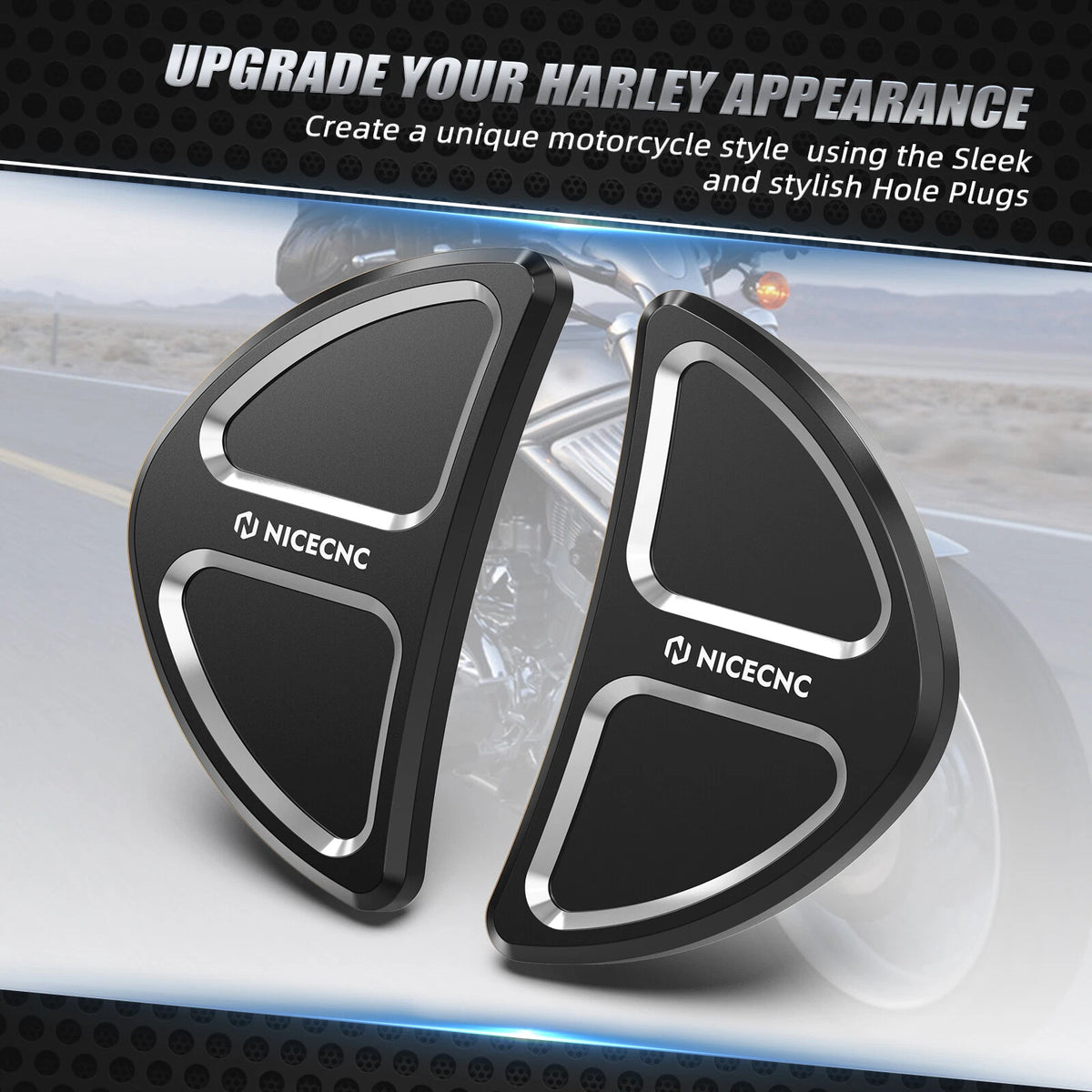 Batwing Fairing Rearview Mirror Hole Inserts for Harley Street Glide FLHX (2014–2023)