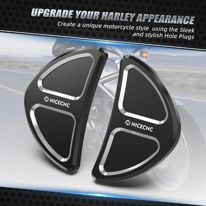 Batwing Fairing Rearview Mirror Hole Inserts for Harley Street Glide FLHX (2014–2023)