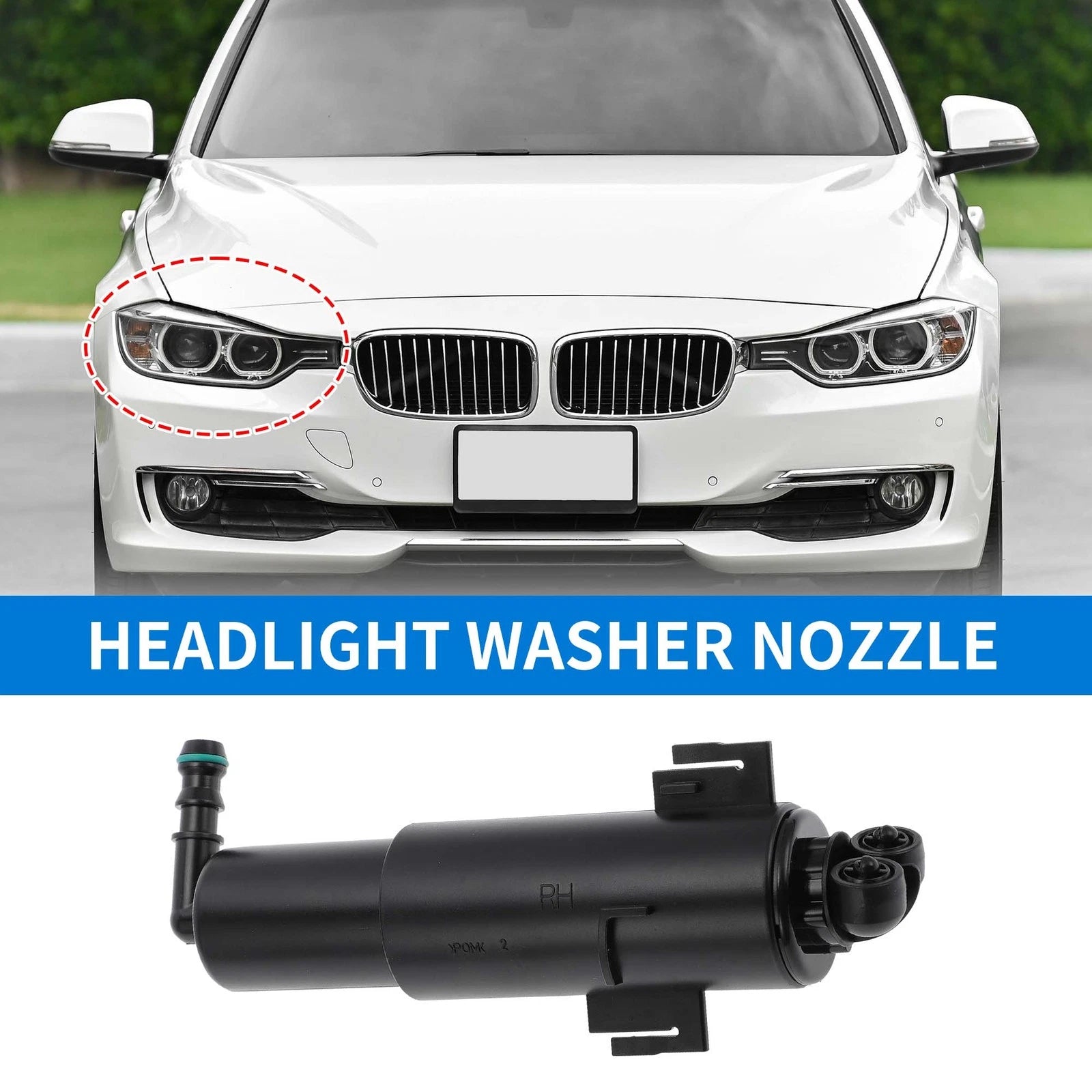 Front Right Headlight Washer Nozzle Replacement for Audi A4 (2011–2012)