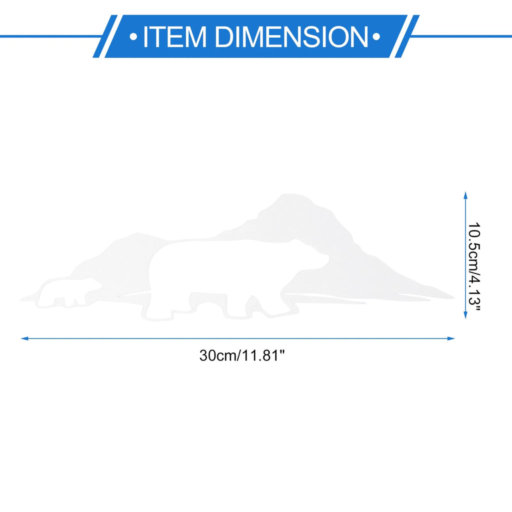 Reflective Bumper Decal for - Silver Tone Mountain Bear