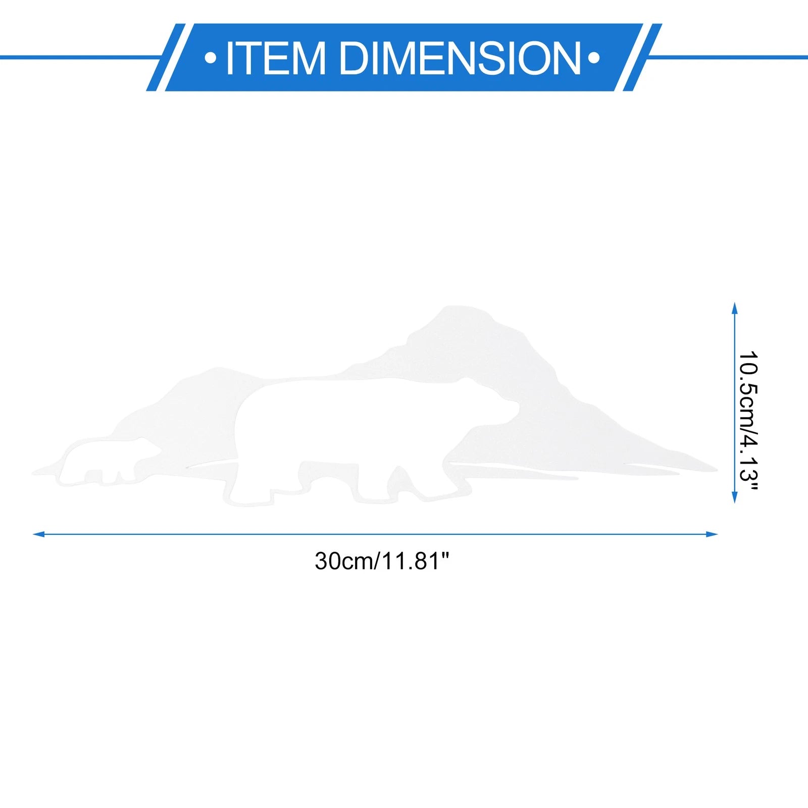 Reflective Bumper Decal for - Silver Tone Mountain Bear