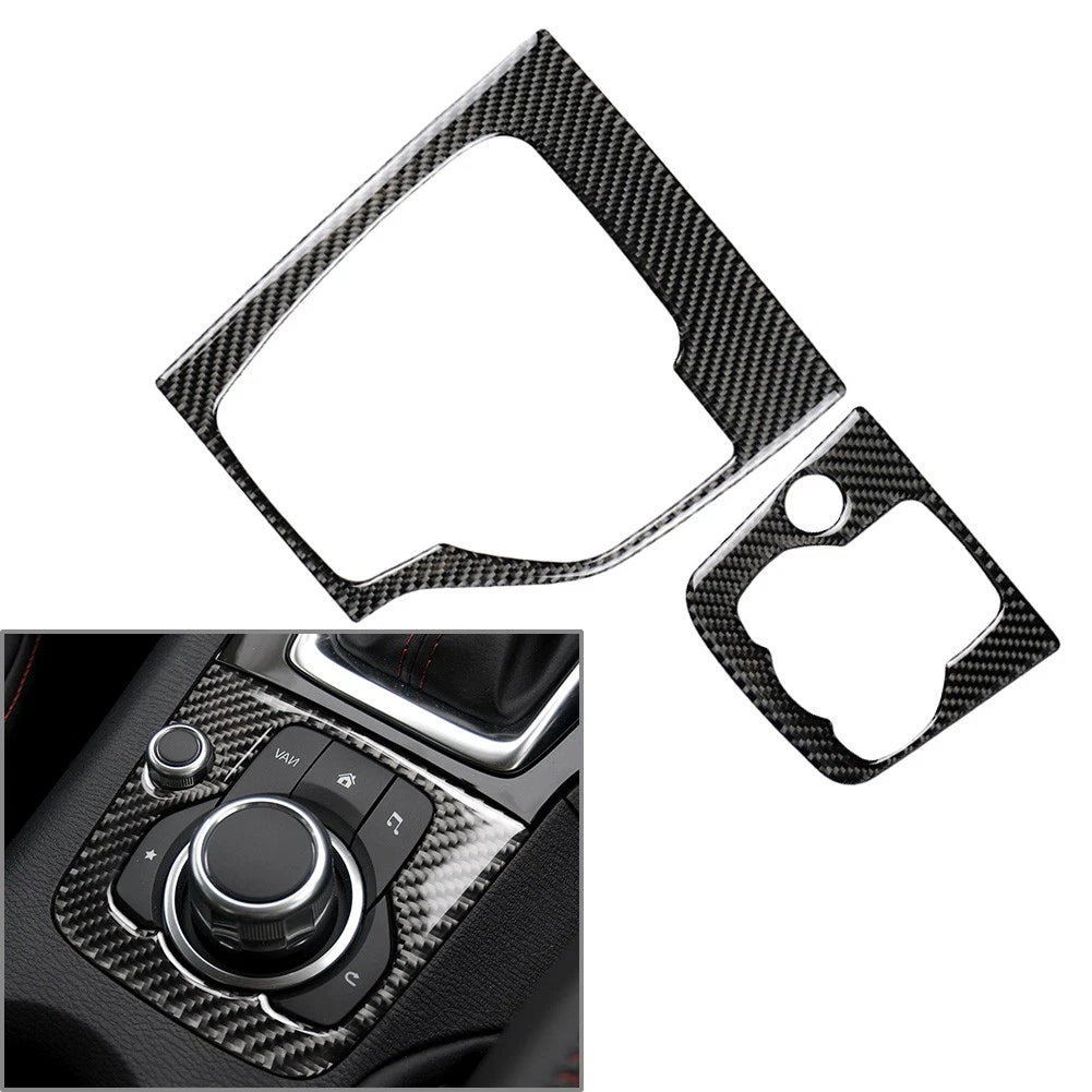 Carbon Fiber Gear Shift Panel Trim for Mazda 3 Axela (2013–2018)