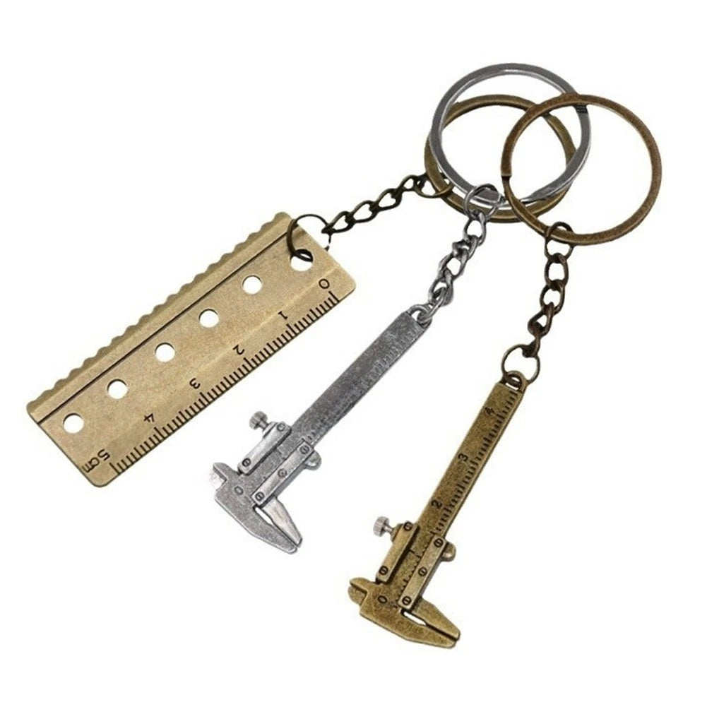 3X Zinc Alloy Keychain Ruler Vernier Measuring Tool 0-4cm Range