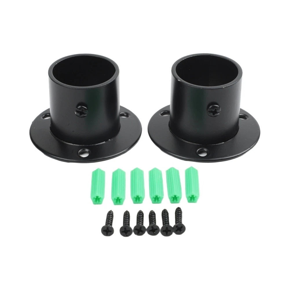 Wall Mount Flange Bracket for Standard Curtain Rods and Closet Rods