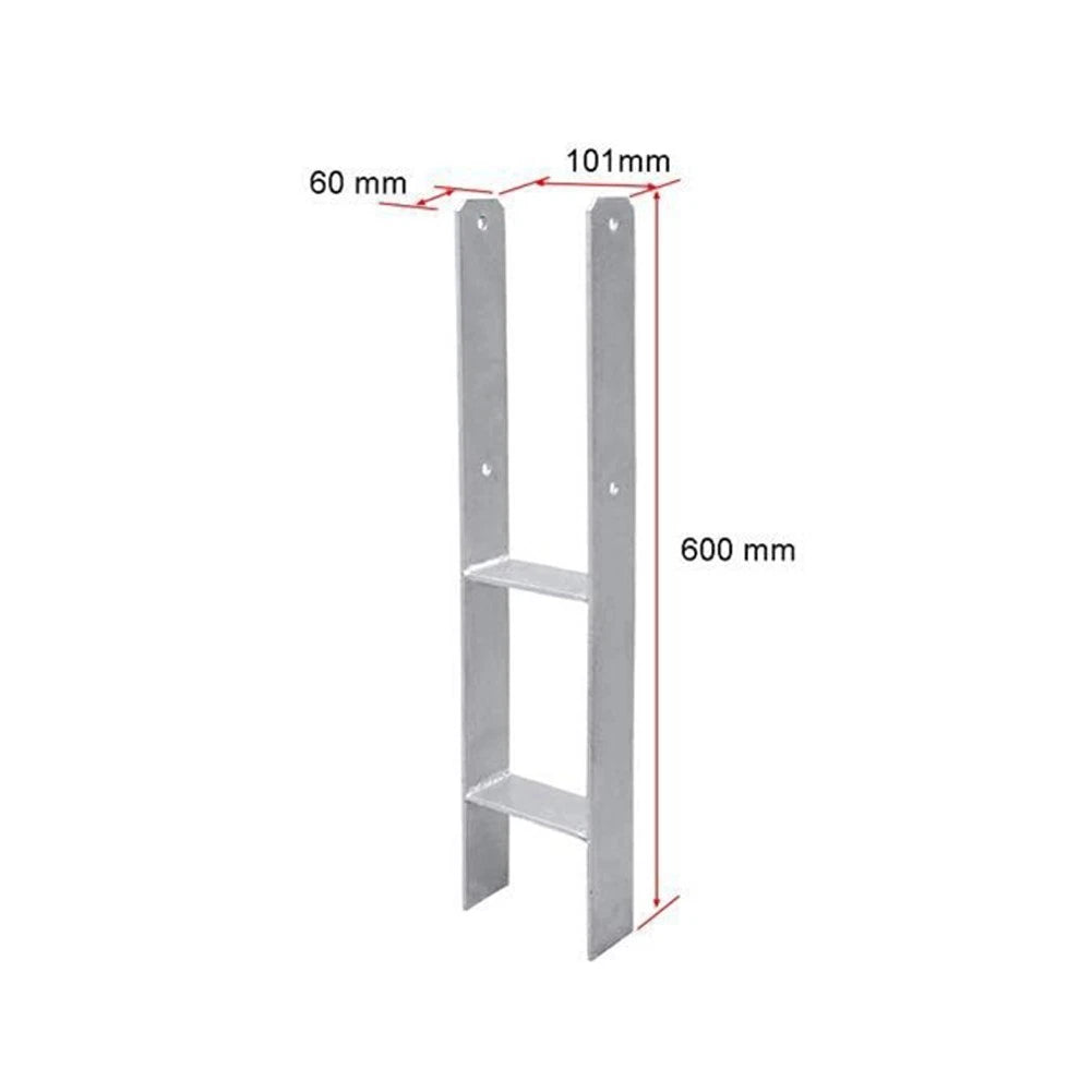 Metal H Post Anchor 2 Pack 600mm Tall for Greenhouse Carport
