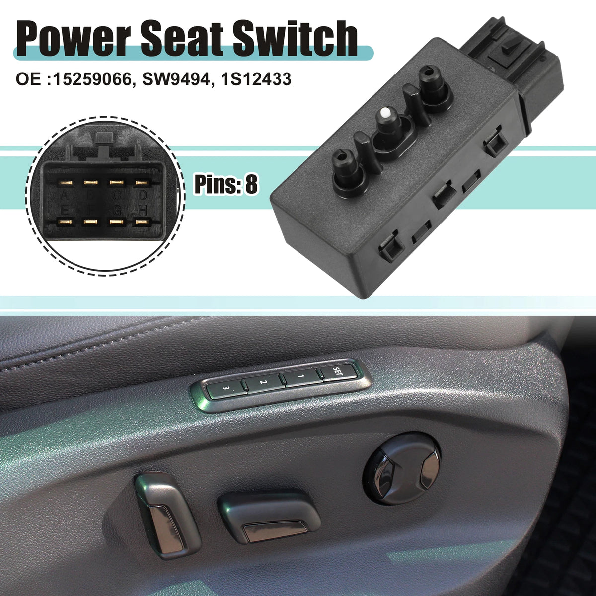 6 Way Power Seat Switch for Buick Enclave (2008–2016) 15259066