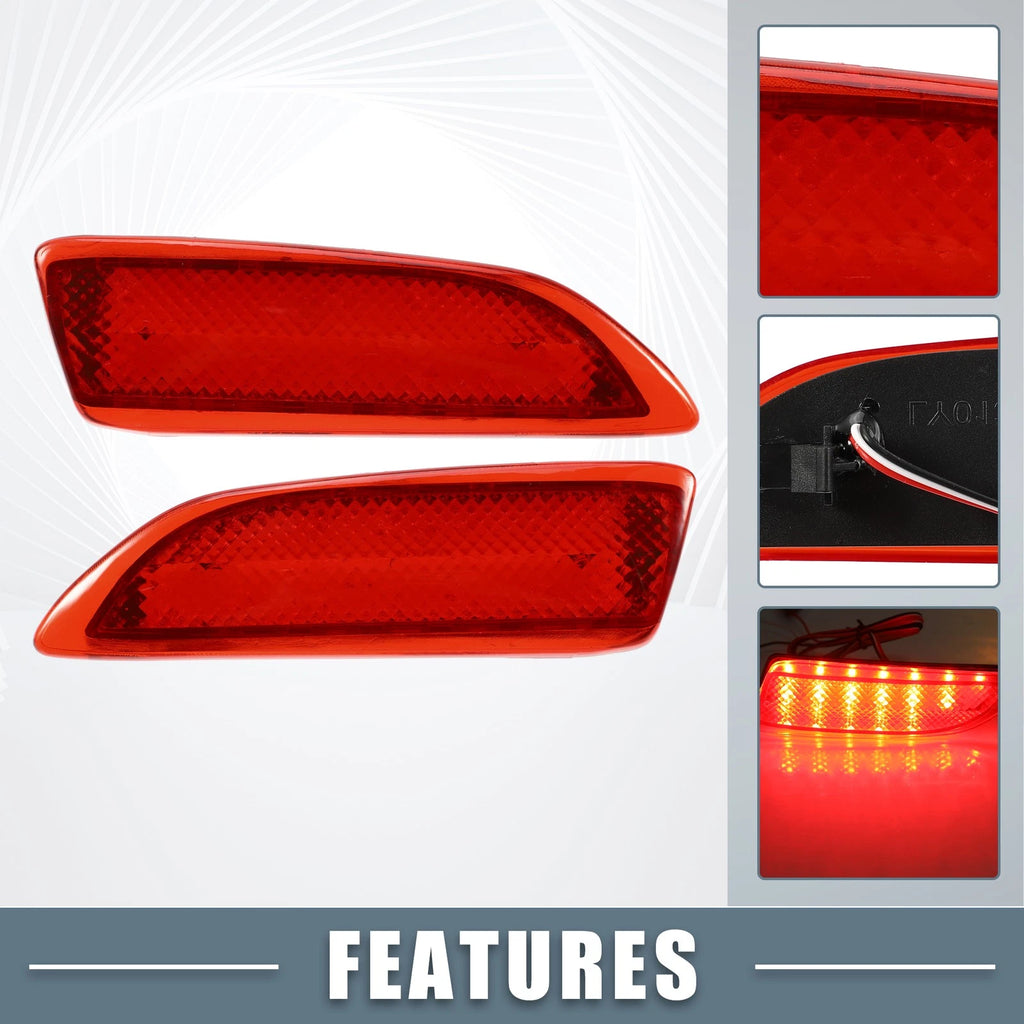 2pcs Rear Bumper Reflector LED Brake Tail Light for Toyota Corolla (2008–2013)