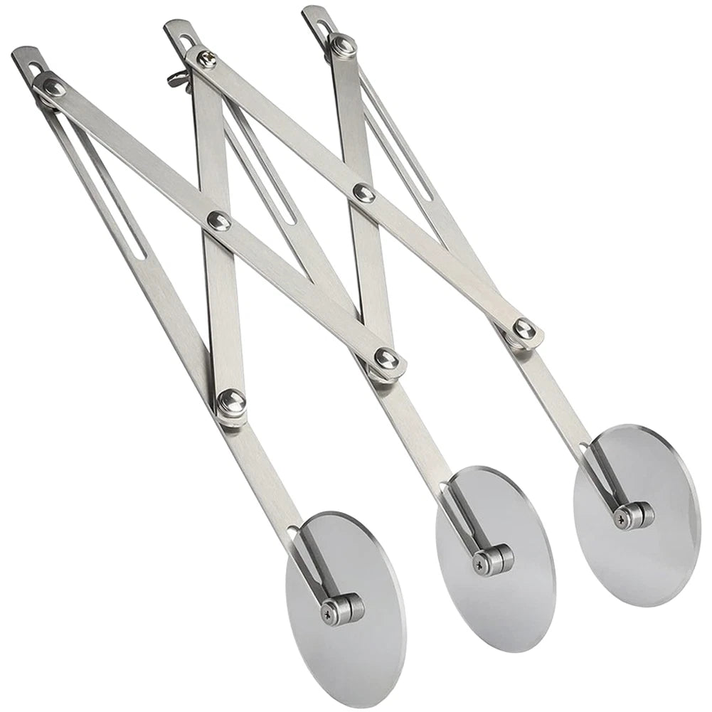 Stainless Steel Pizza Dough Cutter with Adjustable Wheel (3, 5, 7 Blades)