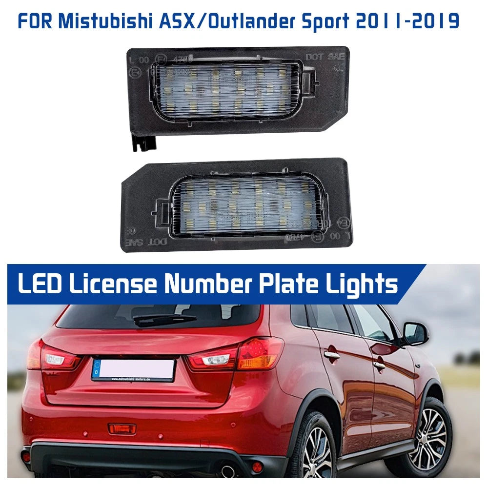 2X LED License Plate Light Lamp for Mitsubishi Outlander Sport ASX (2011–2020)