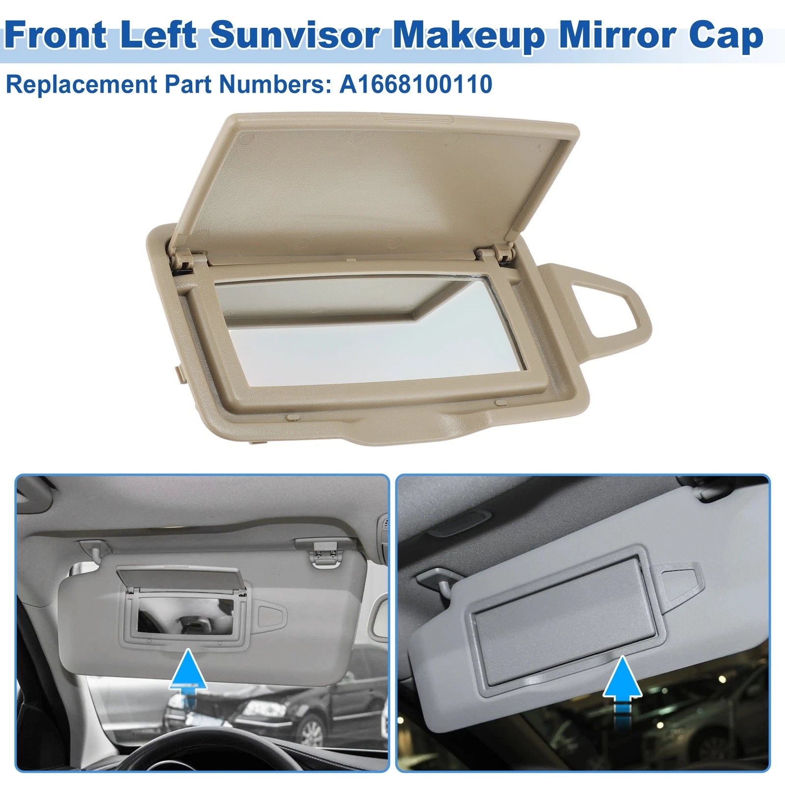 Left Sun Visor Vanity Mirror Cover Replacement for Mercedes-Benz GLA W156 (2015–2019)