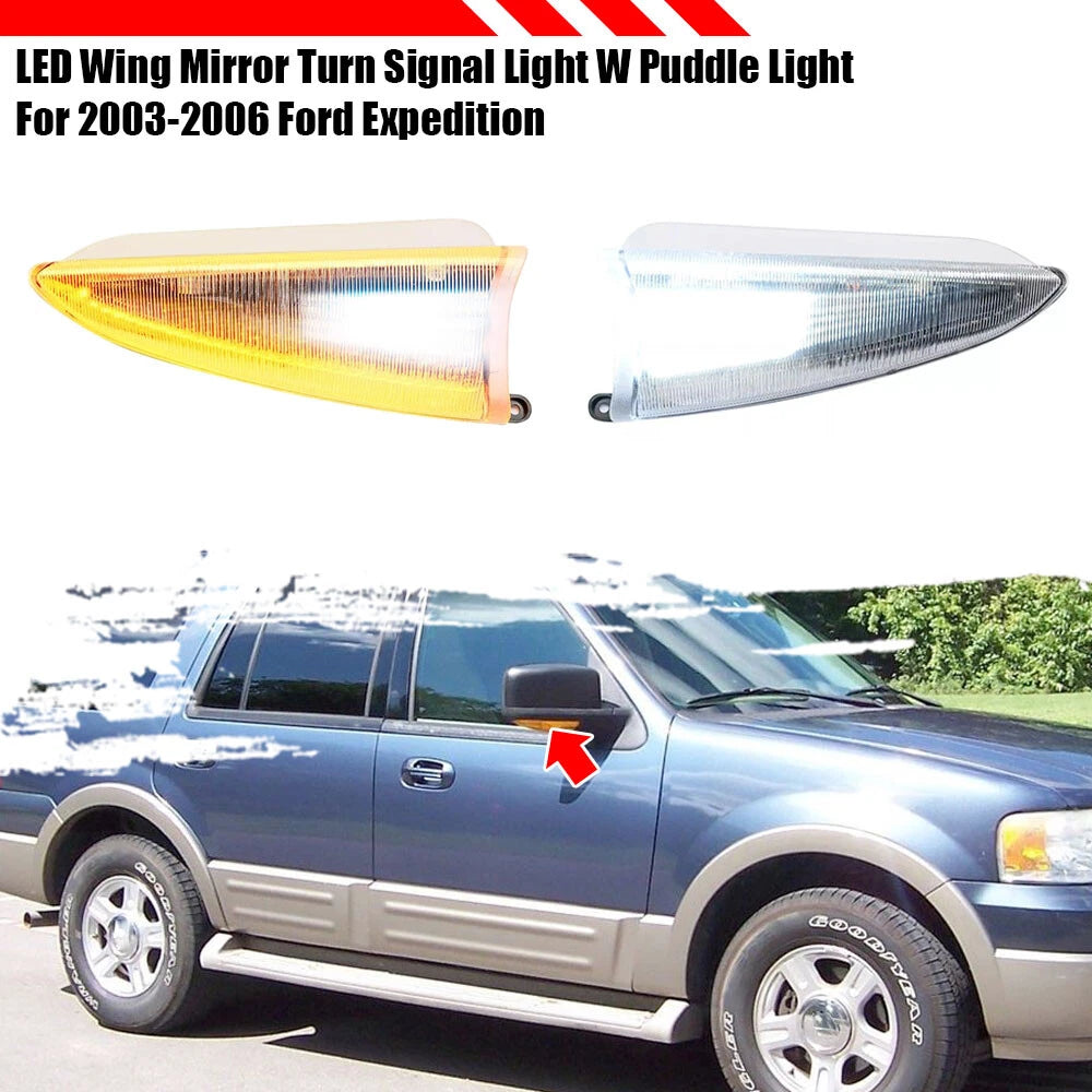2PC LED Side View Mirror Turn Signal Lights for Ford Expedition Navigator (2003–2006)