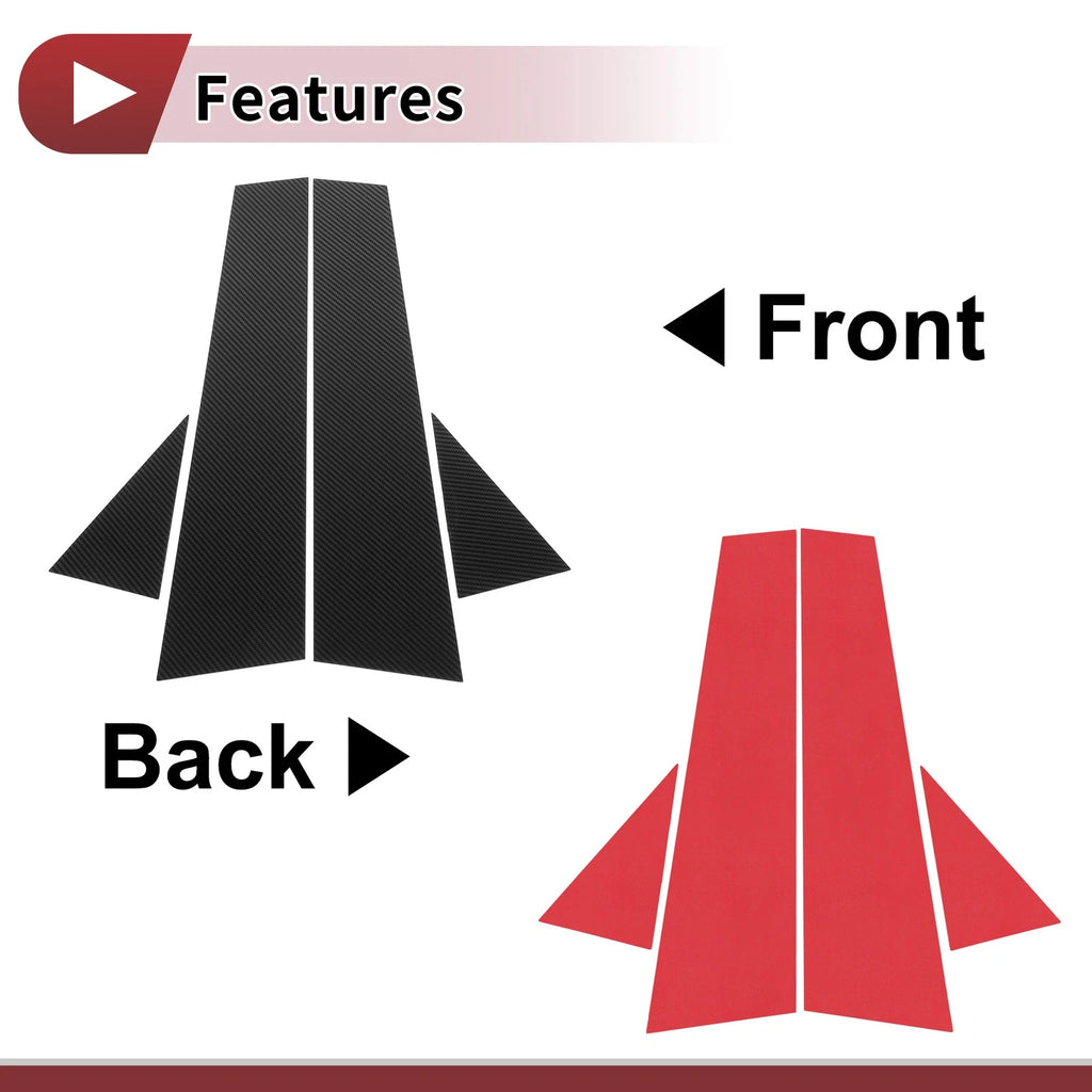 4 Pcs Door Pillar Window Trim Replacement for Audi A4 (2003–2013)