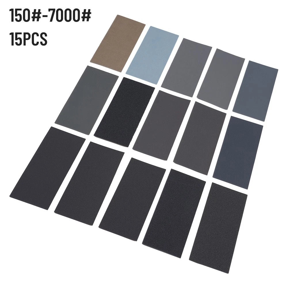 15pcs Sanding Grit Sandpaper for Woodwork and Plastic Crafting