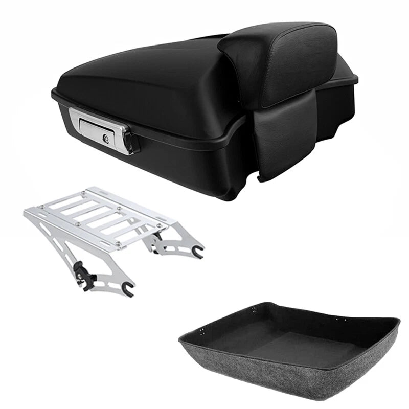 Matte Black Chopped Trunk Backrest Mount for Harley Road King (2014–2026)