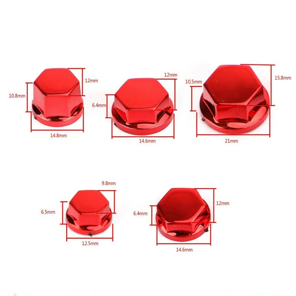 30X Hex Socket Bolt Screw Nut Head Cover Cap for Motorcycle Moped Scooter