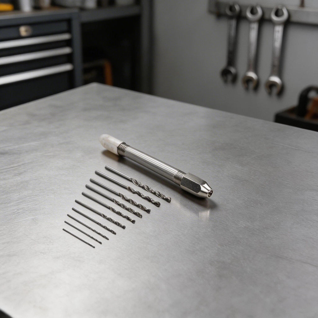 Pin Vise Hand Chuck Double End with 10 Drill Bits for Craft and Watchmaking