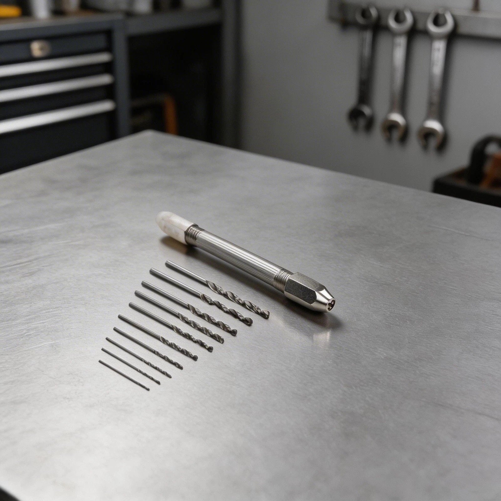 Pin Vise Hand Chuck Double End with 10 Drill Bits for Craft and Watchmaking