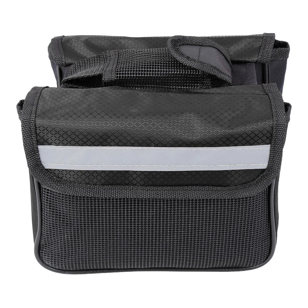 Bike Saddlebag Frame Bag Tool Pouch for Bicycle Black (18–15–15cm)